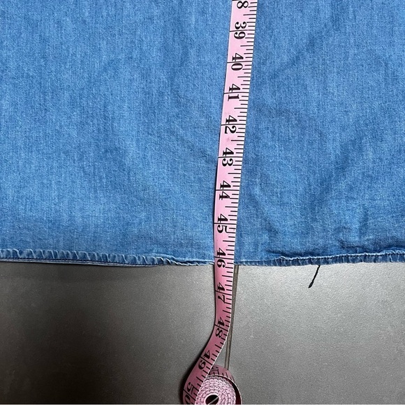 EASEL Long Chambray Halter Low Ombré Back Flowy Maxi Dress Size Medium - Picture 7 of 9